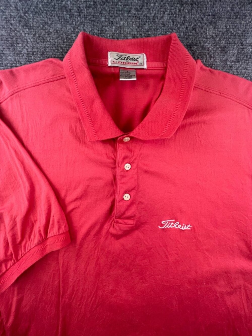 Titleist Corbin Polo Shirt Large Mercerized Cotton Orange Short Sleeve Adult